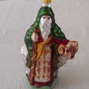 Santa Blown Glass Irish Ornament